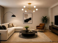 Led hanglamp max 18w – 6x e27 – goud – 600x250mm – ip20 – lorenzo-6 - afbeelding 3 van  5