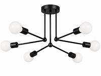 Led hanglamp max 18w – 6x e27 – zwart – 600x250mm – ip20 – lorenzo-6 - afbeelding 2 van  5
