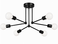 Led hanglamp max 18w – 6x e27 – zwart – 600x250mm – ip20 – lorenzo-6 - afbeelding 2 van  5