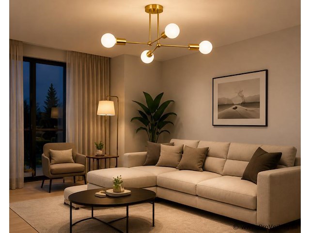 Led hanglamp max 18w – e27 – goud – 520x250mm – ip20 – lorenzo-4 - afbeelding 1 van  5