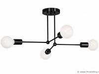 Led hanglamp max 18w – e27 – zwart – 520x250mm – ip20 – lorenzo-4 - afbeelding 2 van  5
