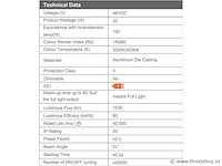 Led hangspot op magnetische rail 48v - 4200k neutraal wit -20w - zwart (x4) - afbeelding 3 van  4