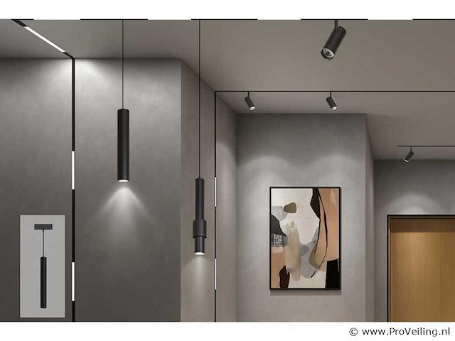 Led hangspot op magnetische rail 48v - 4200k neutraal wit -20w - zwart (x8) - afbeelding 2 van  4