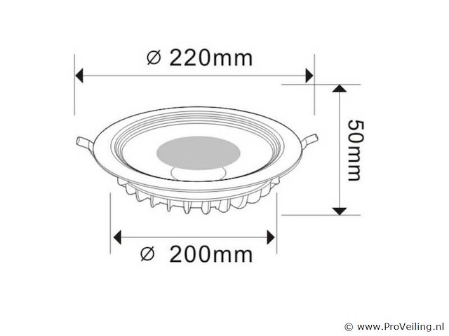 Led inbouwspot – 30w – 3000k warm wit – cob – ip20 (x10) - afbeelding 4 van  4