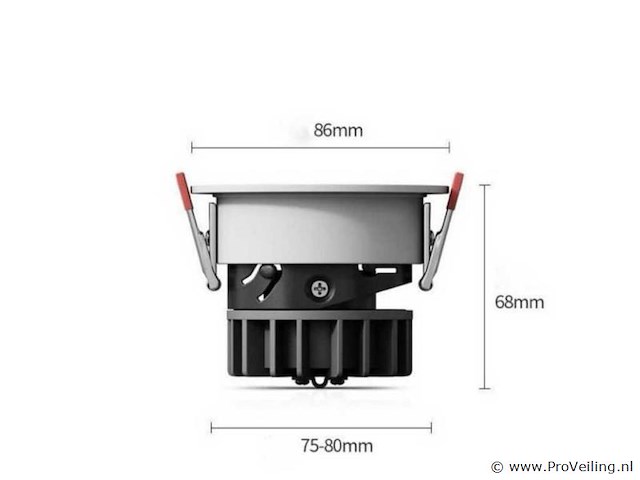 Led inbouwspot – 7w – 6500k koud wit – wit/zilver – ip20 (x100) - afbeelding 3 van  4
