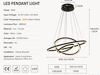 Led kroonluchter – 3 kleuren – dimbaar – p7060/3 - afbeelding 3 van  4