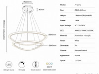 Led kroonluchter – 3 kleuren – dimbaar – p7068/2b - afbeelding 3 van  4