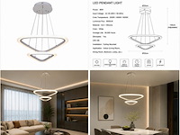 Led kroonluchter – 3 kleuren – dimbaar – p7068/2s - afbeelding 4 van  4