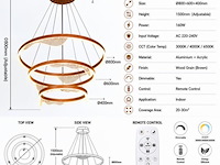 Led kroonluchter – 3 kleuren – dimbaar – p7081/3 - afbeelding 3 van  4