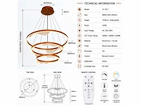 Led kroonluchter – 3 kleuren – dimbaar – p7081/3 - afbeelding 3 van  4