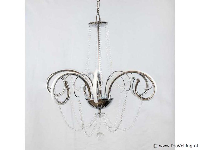 Led kroonluchter – 6017/6 – zilver – 6 lampjes – 48w – 3200k neutraal wit – aluminium - afbeelding 3 van  3