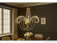 Led kroonluchter – 6017/8 – goud – 8 lichten – 64w – 4000k neutraal wit – aluminium - afbeelding 1 van  4