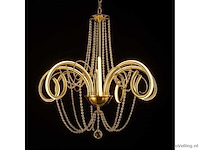 Led kroonluchter – 6017/8 – goud – 8 lichten – 64w – 4000k neutraal wit – aluminium - afbeelding 2 van  4