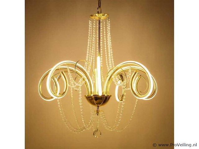 Led kroonluchter – 6017/8 – goud – 8 lichten – 64w – 4000k neutraal wit – aluminium - afbeelding 4 van  4