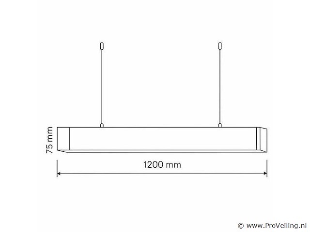 Led lineaire hanglamp wit – 40w – 120cm – 3cct kleur licht (x4) - afbeelding 3 van  4