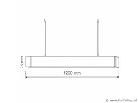 Led lineaire hanglamp zwart – 40w – 120cm – 3cct kleur licht (x4) - afbeelding 3 van  5