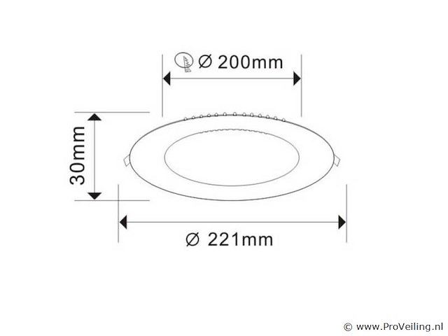 Led-paneel – inbouw rond – 18w – 6500k – koud wit (15) - afbeelding 3 van  4