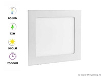 Led-paneel – inbouw vierkant – 12w – 6500k – koud wit (x20) - afbeelding 1 van  4