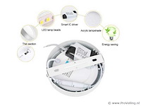 Led-paneel – ronde opbouwmontage – 12w – 6500k – koud wit (x10) - afbeelding 2 van  4