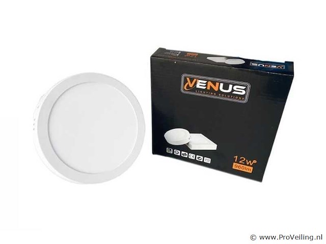 Led-paneel – ronde opbouwmontage – 12w – 6500k – koud wit (x10) - afbeelding 3 van  4