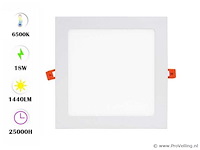 Led-paneel – vierkant inbouw – 18w – 6500k – koud wit (x15) - afbeelding 1 van  4