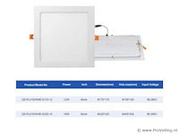 Led-paneel – vierkant inbouw – 18w – 6500k – koud wit (x15) - afbeelding 4 van  4