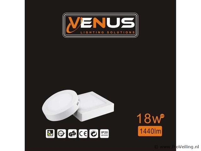 Led-paneel – vierkante opbouwmontage – 18w – 6500k – koud wit (x10) - afbeelding 3 van  4