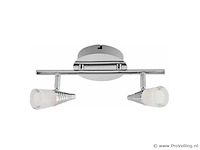 Led plafondlamp – 2 spots – di03 – 2 x 5w – zilver (x2) - afbeelding 4 van  4