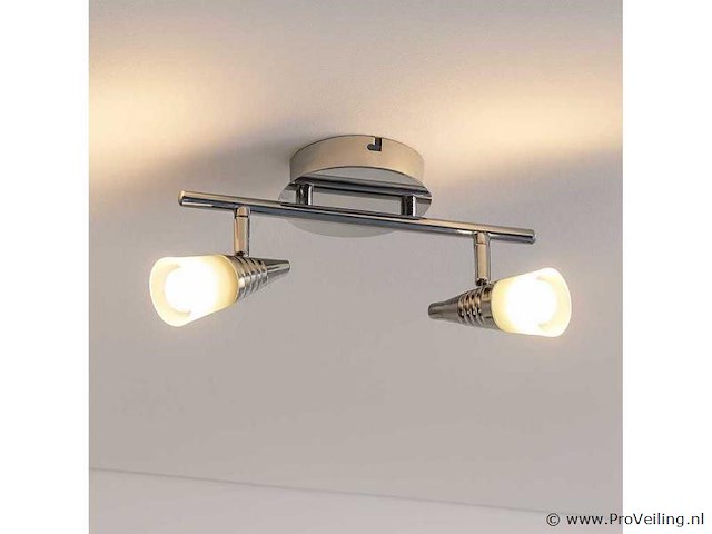 Led plafondlamp – 2 spots – di03 – 2 x 5w zilver (x4) - afbeelding 2 van  4