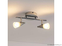 Led plafondlamp – 2 spots – di03 – 2 x 5w zilver (x4) - afbeelding 2 van  4