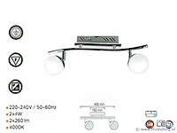 Led plafondlamp – 2 spots – hl7182l – 2 x 4w (x8) - afbeelding 3 van  4