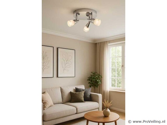 Led plafondlamp – 3 spots – di01 – 5w – zilver (x6) - afbeelding 2 van  4