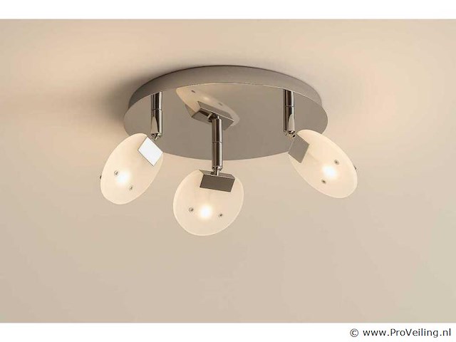 Led plafondlamp – 3 spots – hl7160l – max. 3 x 5w – zilver (x6) - afbeelding 2 van  4