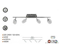 Led plafondspot – hl7164l – 5w – zilver (x2) - afbeelding 3 van  4