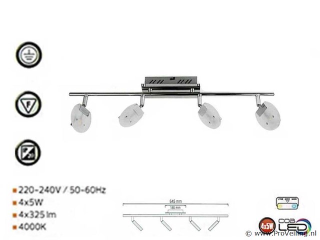 Led plafondspot – hl7164l – 5w – zilver (x4) - afbeelding 3 van  4