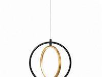 Led ring hanglamp 15w – 4000k neutraal wit - zwart/goud – ip20 – daxton-15 - afbeelding 2 van  5