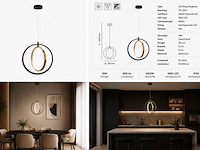 Led ring hanglamp 15w – 4000k neutraal wit - zwart/goud – ip20 – daxton-15 - afbeelding 5 van  5