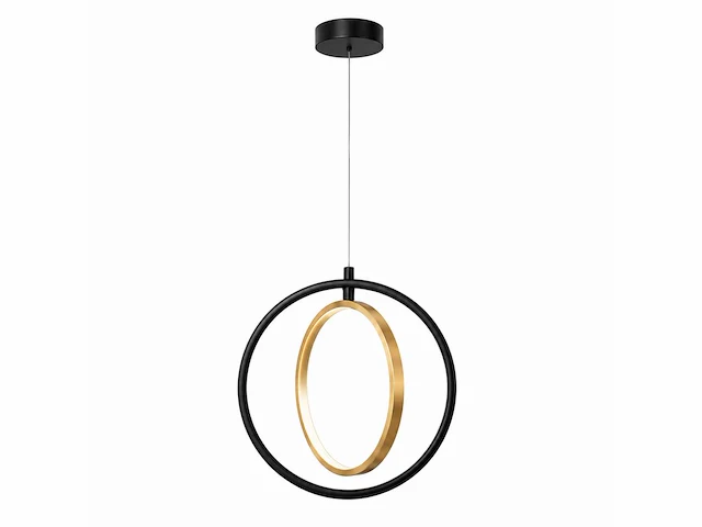 Led ring hanglamp 15w – 4000k neutraal wit - zwart/goud – ip20 – daxton-15 - afbeelding 2 van  5