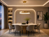 Led ring hanglamp 30w – 4000k neutraal wit - rose gold – ip20 – essence-30 - afbeelding 1 van  5
