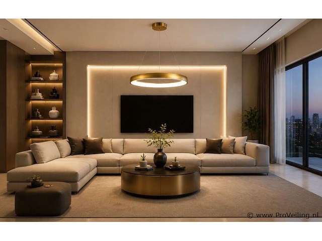 Led ring hanglamp 30w – 4000k neutraal wit - rose gold – ip20 – essence-30 - afbeelding 3 van  5