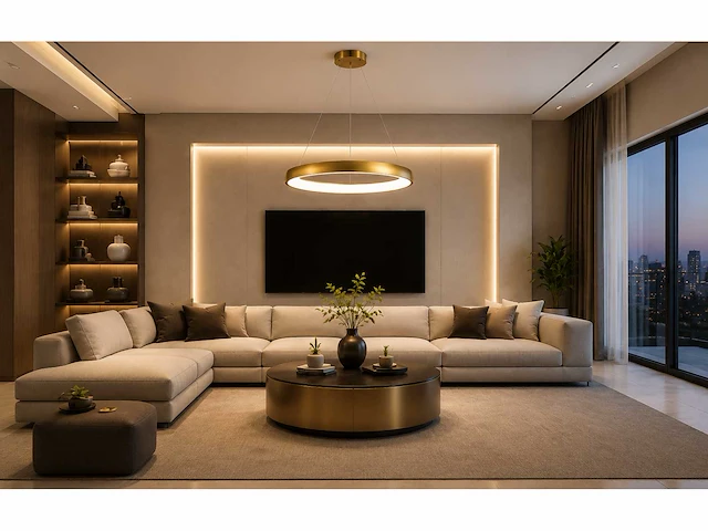 Led ring hanglamp 30w – 4000k neutraal wit - rose gold – ip20 – essence-30 - afbeelding 3 van  5