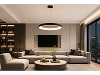 Led ring hanglamp 30w – 4000k neutraal wit - zwart – ip20 – essence-30