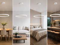 Led ring hanglamp 35w – 3cct dimbaar - wit – ip20 – harvey-35 3cct - afbeelding 3 van  5