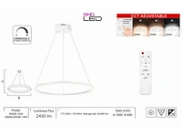 Led ring hanglamp 35w – 3cct dimbaar - wit – ip20 – harvey-35 3cct - afbeelding 4 van  5