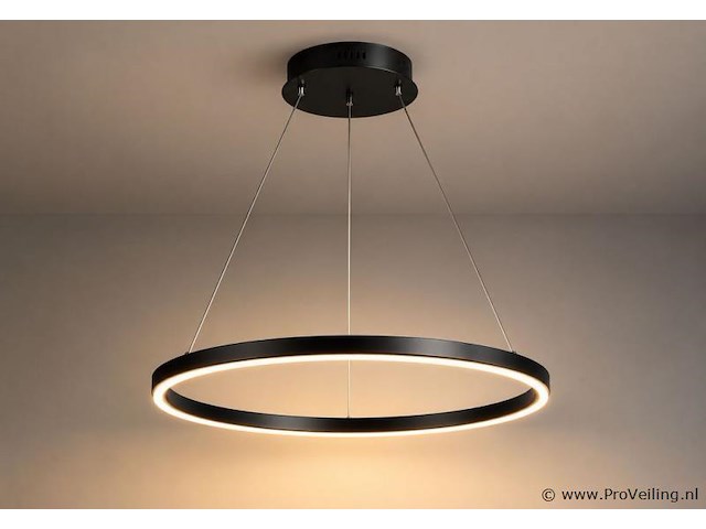Led ring hanglamp 35w – 3cct dimbaar - zwart – ip20 – harvey-35 3cct - afbeelding 2 van  5