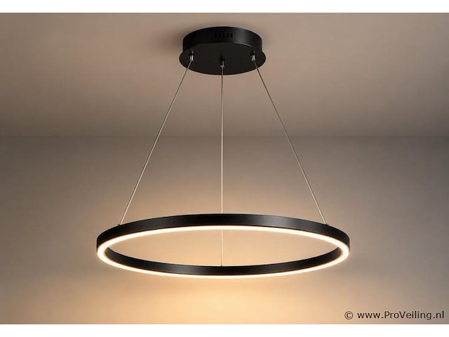 Led ring hanglamp 35w – 3cct dimbaar - zwart – ip20 – harvey-35 3cct - afbeelding 2 van  5