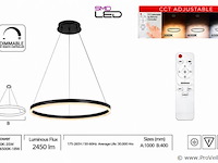 Led ring hanglamp 35w – 3cct dimbaar - zwart – ip20 – harvey-35 3cct - afbeelding 4 van  5