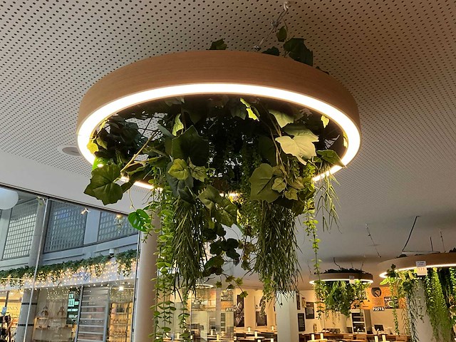 Led-ring met kunstplant (2x) - afbeelding 3 van  4