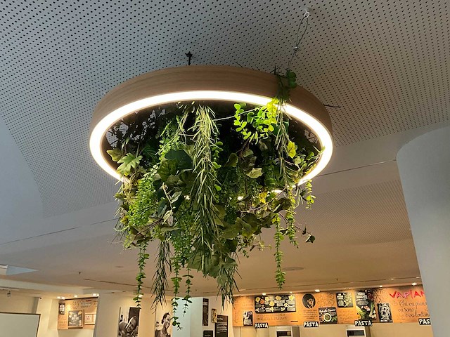 Led-ring met kunstplant - afbeelding 1 van  4