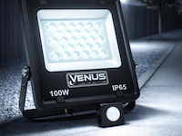 Led schijnwerper 100w – met sensor – 6500kkoud wit – ip65 waterdicht (x10) - afbeelding 1 van  5